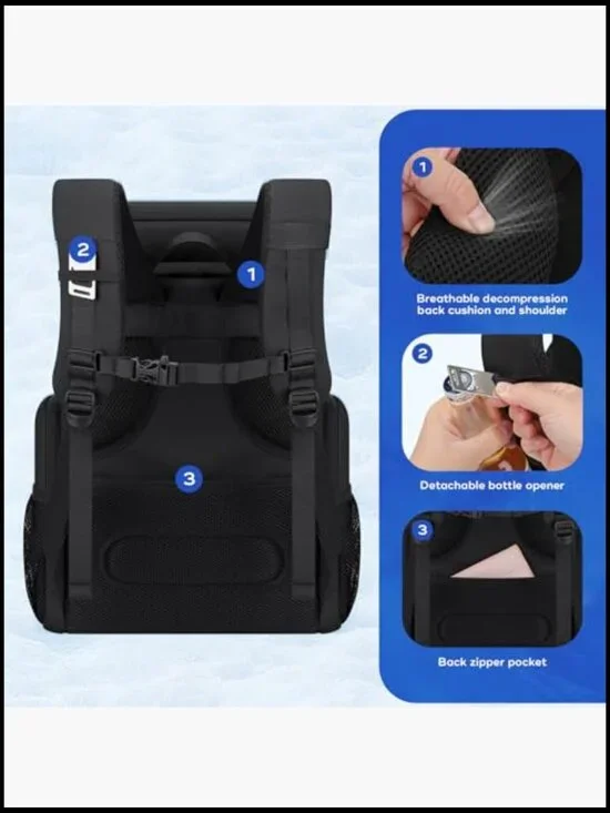 Insulated Cooler Backpack Leakproof Lightweight Travel Hiking Camping Beach - Picture 6 of 6